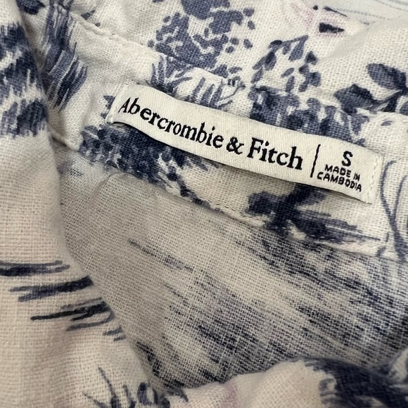 Linen Blouse - Abercrombie & Fitch -Hawaiian blue & white print - Picture 10 of 11